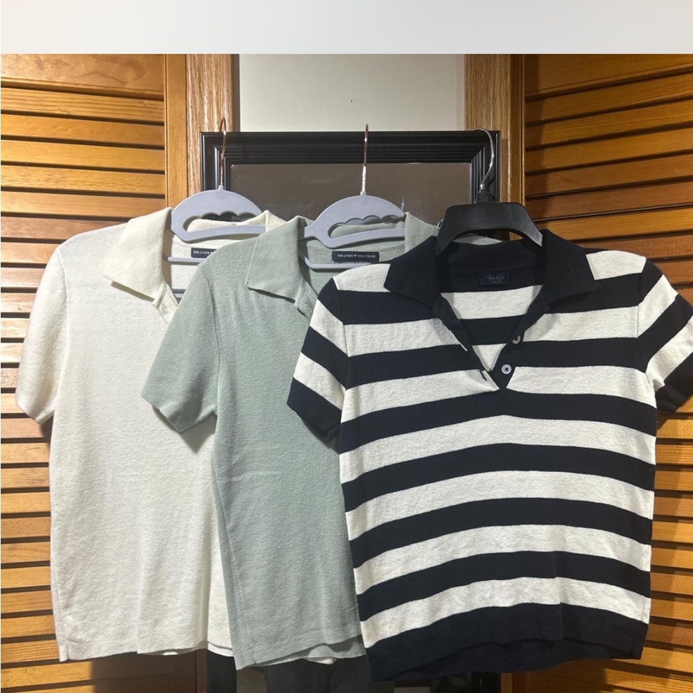Bundle 3 Brandy Melville Liliana Top Polo Tee Small/XS